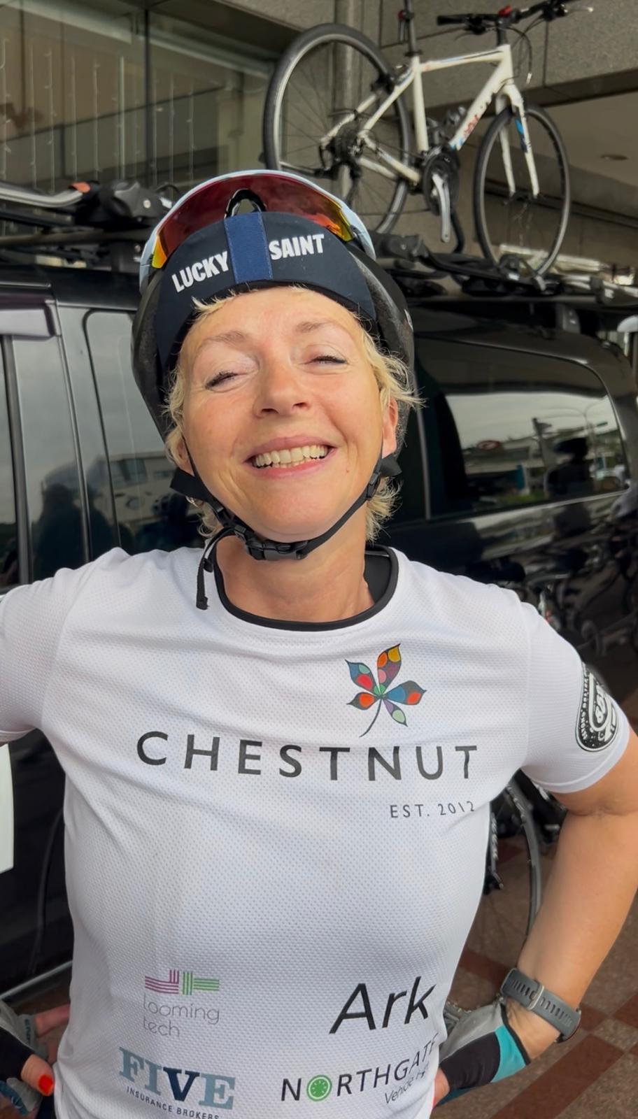Amanda Thomson on a charity training ride